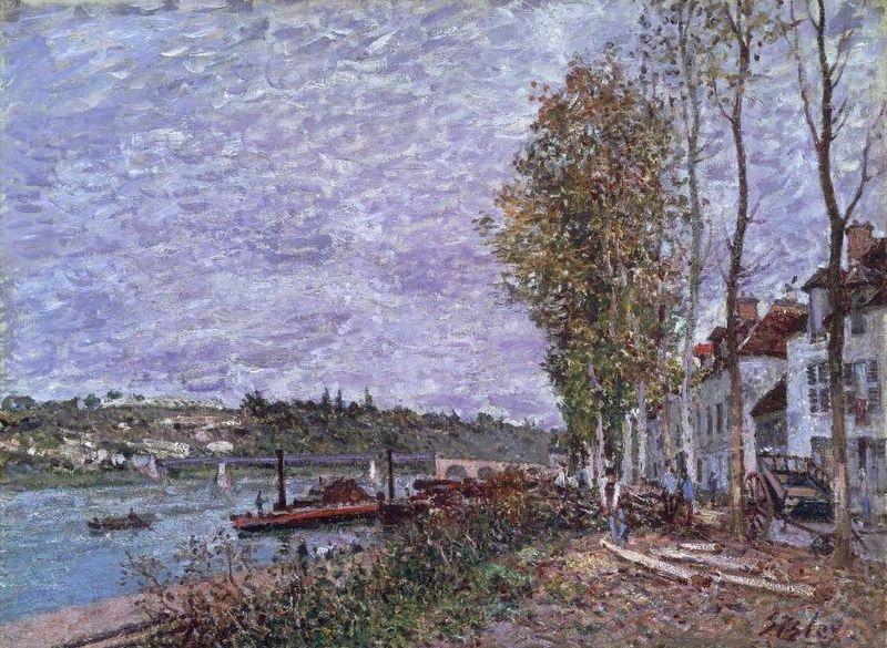 Alfred Sisley Overcast Day at Saint-Mammes china oil painting image